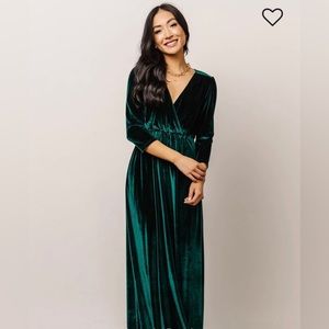 Baltic Born Sofia Emerald Velvet Maxi Dress